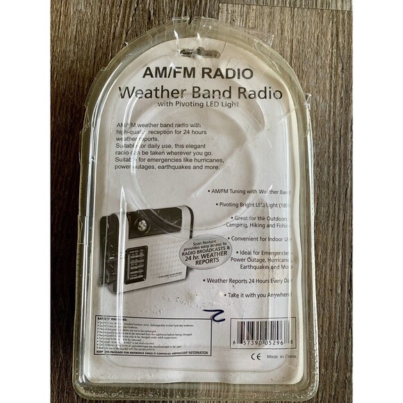 AM/FM / WEATHERBAND POCKET RADIO WITH PIVOTING LED NIGHT LIGHT NEW UNBRANDED - Picture 5 of 5